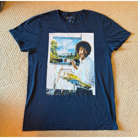 Bob Ross Navy Tee - Picture 1 of 3